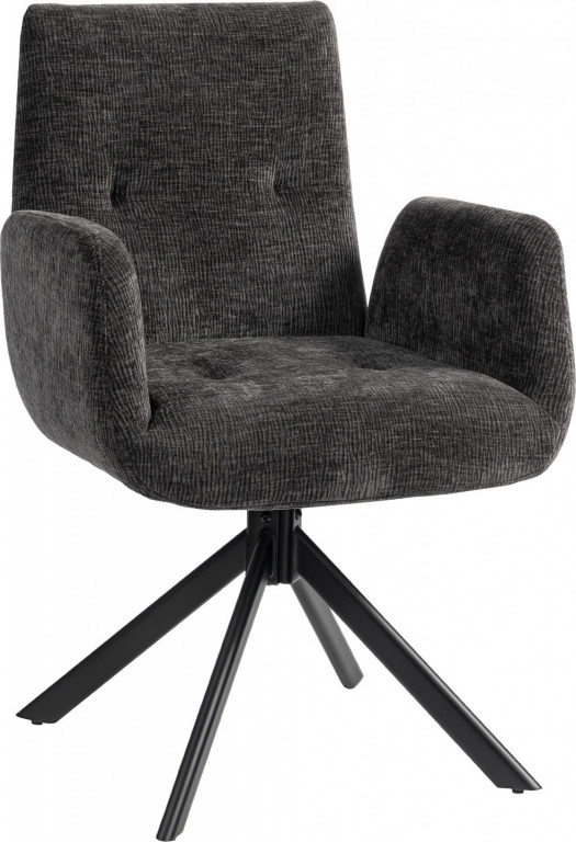 Otočné křeslo s područkami | černé