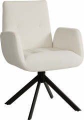 Otočné křeslo s područkami | krémově bílé