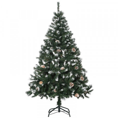 Umělý vánoční stromek s umělým sněhem 150 cm | zelený + bílý č.5