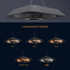 Závesné vykurovacie teleso s diaľkovým ovládaním a osvetlením LED | 2000W č.3