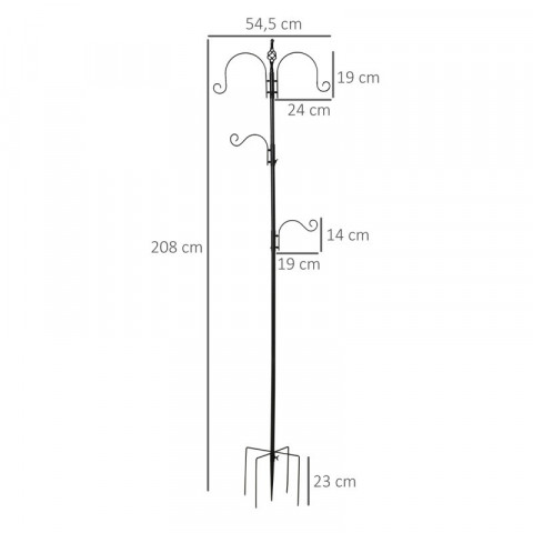 Krmítko pro ptáky 54,5 x 54,5 x 208 cm | černé č.4