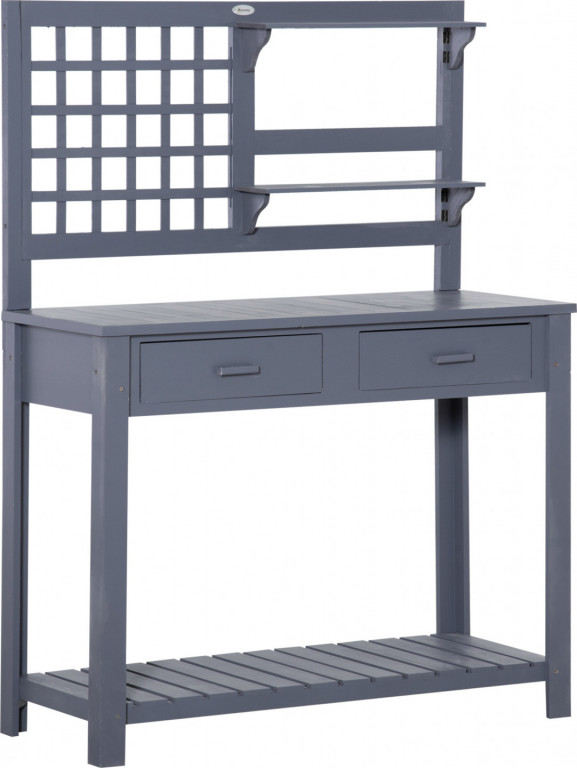 Dřevěný zahradnický stůl 105 x 42 x 141,5 cm | šedý