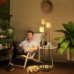 Solární stojací lampa Boho | černá/žlutá č.1