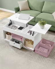 Konferenční stolek se zásuvkami | bílý č.3