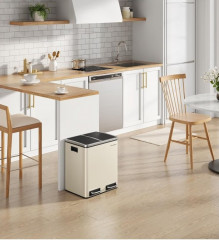 Kuchyňský odpadkový koš 2 x 15 l | pískový č.1