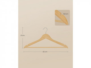 Dřevěná ramínka balení 30 ks | přírodní č.3