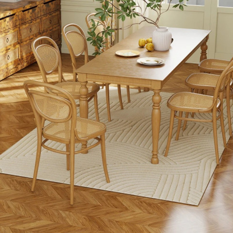 Protiskluzový koberec s vysokým vlasem 200 x 140 cm | krémově bílý č.5