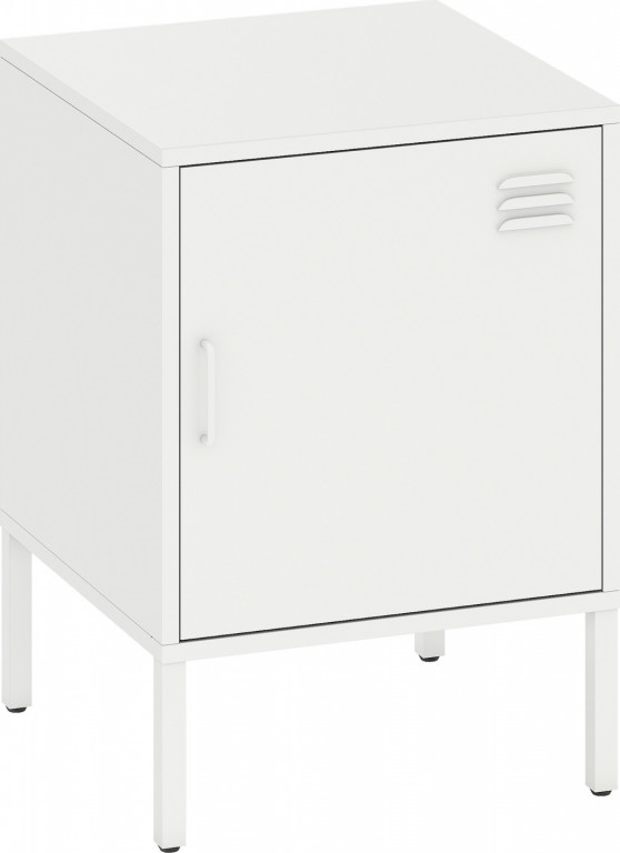 Odkládací stolek s nastavitelnou policí 40 x 40 x 56 cm | bílý