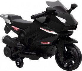 Dětská elektrická motorka s tréninkovými koly | černá č.1