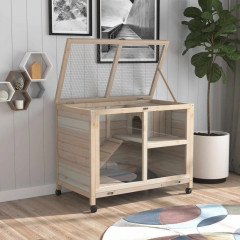 Pojízdná králíkárna 91,5 x 53,3 x 73 cm | přírodní č.1