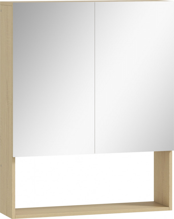 Zrcadlová skříňka do koupelny 60 x 16,6 x 75 cm | dub