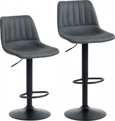 2 koženkové barové židličky | tmavě šedé č.1