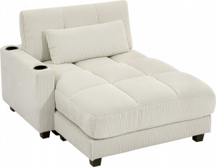 2místná rozkládací pohovka 114 x 147 cm | krémově bílá č.1