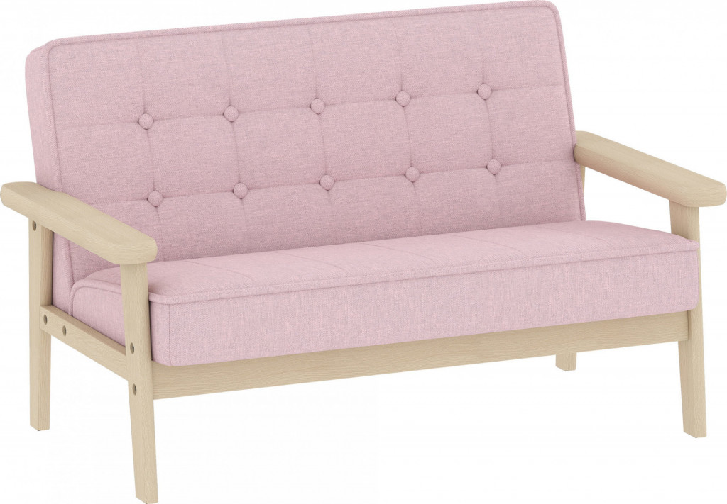 Dětská pohovka se sametovým vzhledem 77 x 42 x 48 cm | růžová