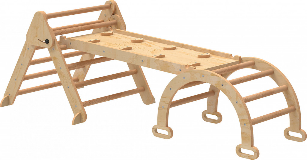 Montessori prolézačka 7 v 1 | přírodní