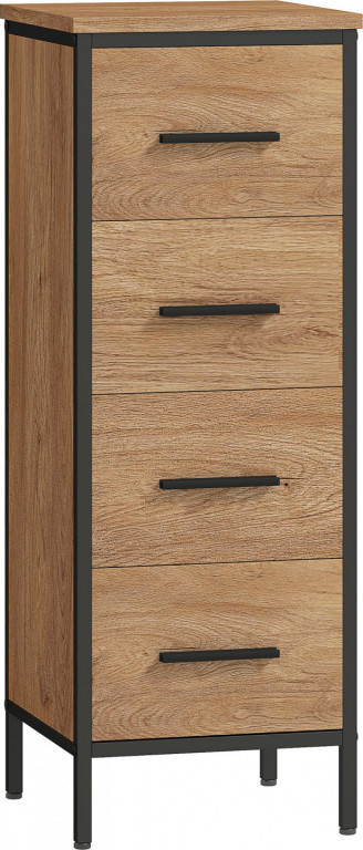 Koupelnová skříňka se 4 zásuvkami 30 x 30 x 82 cm | dub