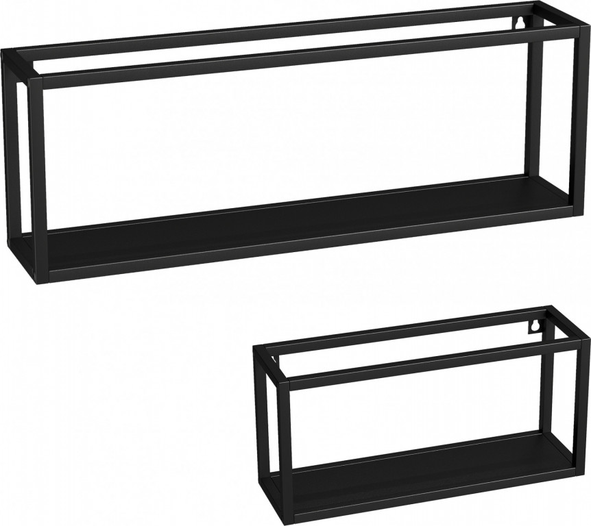 2 nástěnné ocelové police | černé