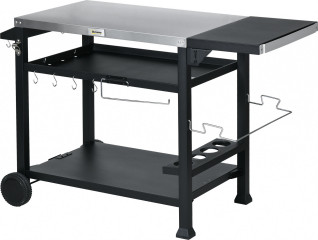 Grilovací vozík se skládacím postranním stolkem | černý č.1