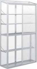 Skleník z polykarbonátu s vyvýšenými záhony 100 x 33 x 171 cm | stříbrný