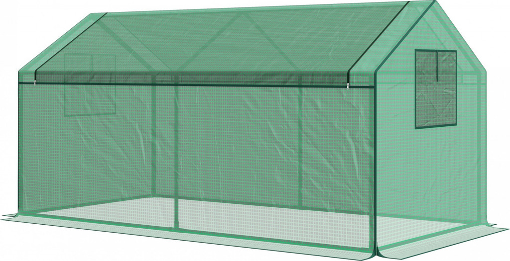 Fóliovník s oknem 180 x 92 x 92 cm | zelený