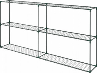 Ocelová police na rostliny 222 x 30 x 114 cm | tmavě zelená č.1