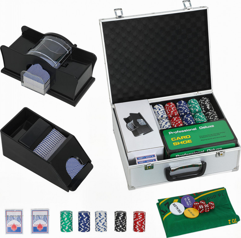 Uzamykatelný pokerový kufřík 300 žetonů | vícebarevný