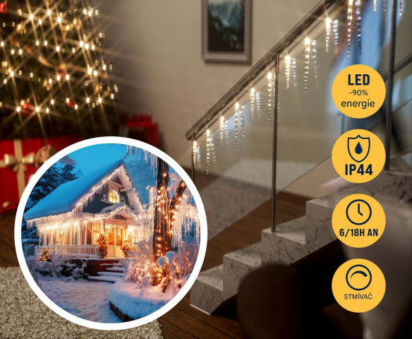 Vánoční světelný řetěz s rampouchem 40 LED č.4