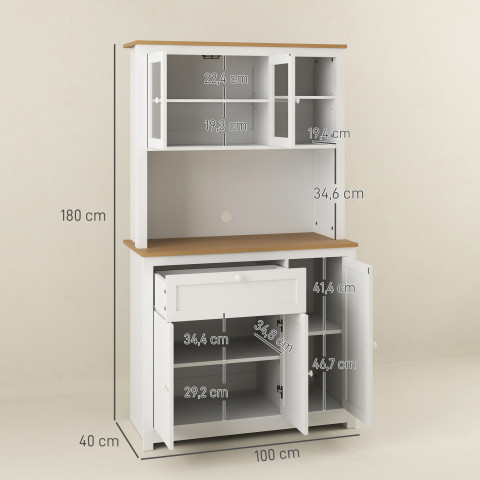 Kuchyňská víceúčelová skříňka 100 x 40 x 180 cm | bílá č.2