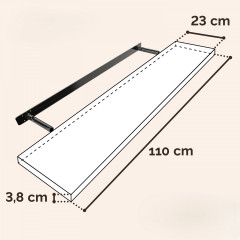 Vysoce kvalitní nástěnná police 110 cm | šedá č.3