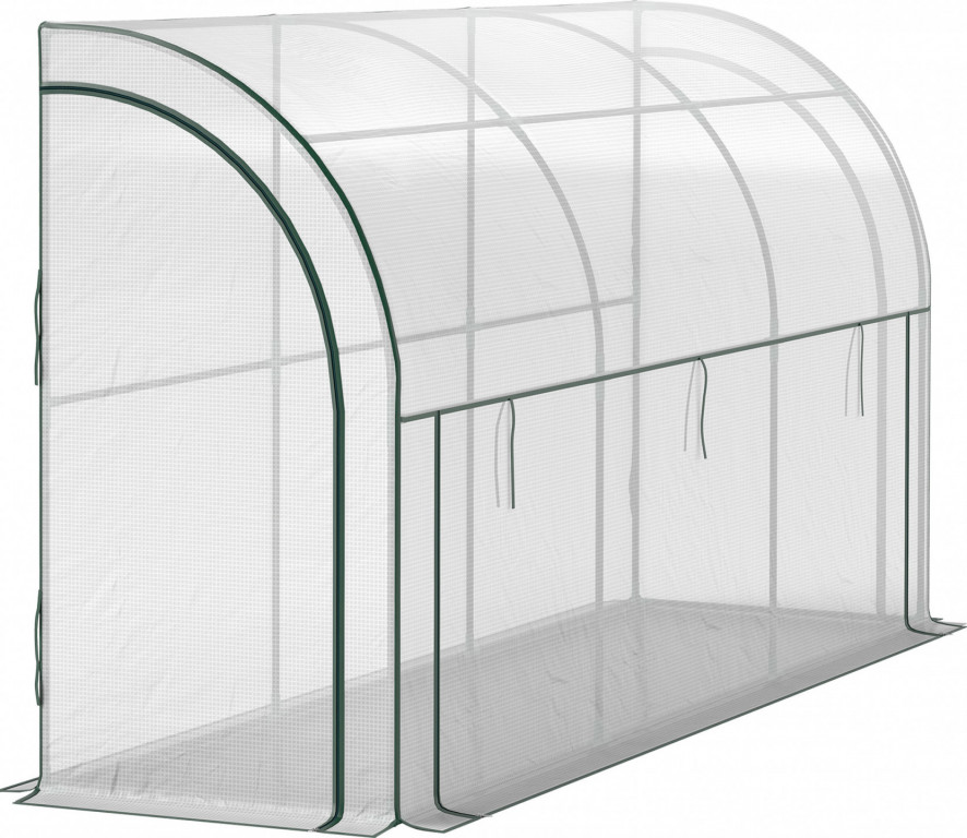 Fóliovník s rolovacími dveřmi 300 x 80 x 157 cm | bílý