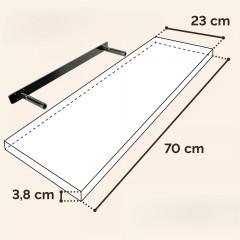 Vysoce kvalitní nástěnná police 70 cm | šedá č.2