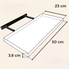 Vysoce kvalitní nástěnná police 50 cm | šedá č.2