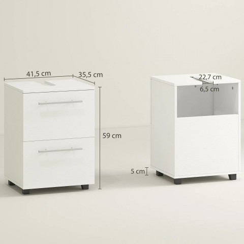 Spodní skříňka pod umyvadlo 41,5 x 35,5 x 59 cm | bílá č.3