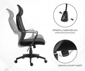 Kancelářská židle s funkcí houpání | černá č.3