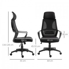 Kancelářská židle s funkcí houpání | černá č.2