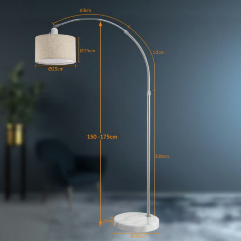Designová oblouková lampa 150-175cm | šedá č.3