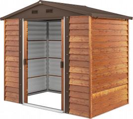 Kovová kůlna na nářadí ve vzhledu dřeva 152 x 235,7 x 208,7 cm | hnědá č.1