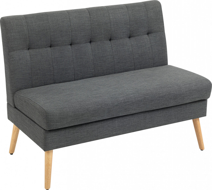 2místná pohovka se vzhledem lnu | tmavě šedá