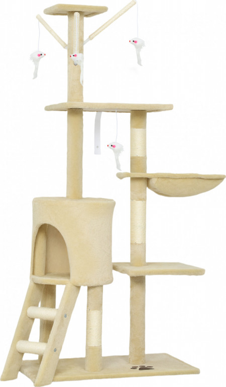 Sisalové kočičí škrabadlo 134 cm | béžové