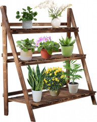 Stupňovitý stojan pro rostliny 100 x 37 x 93 cm | tmavě hnědý č.1