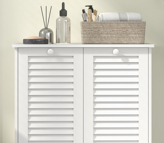 Koupelnová skříňka se 2 koši na prádlo 70 x 38 x 73 cm | bílá č.4