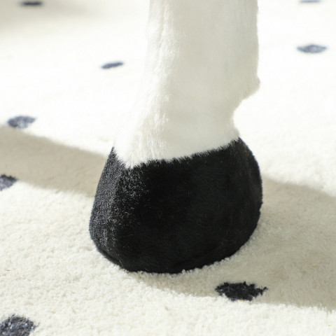 Dětský kůň se sedlem a uzdou, 85 x 28 x 60 cm | hnědý + krémově bílý č.5