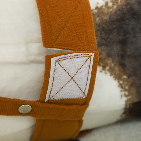 Dětský kůň se sedlem a uzdou, 85 x 28 x 60 cm | hnědý + krémově bílý č.4