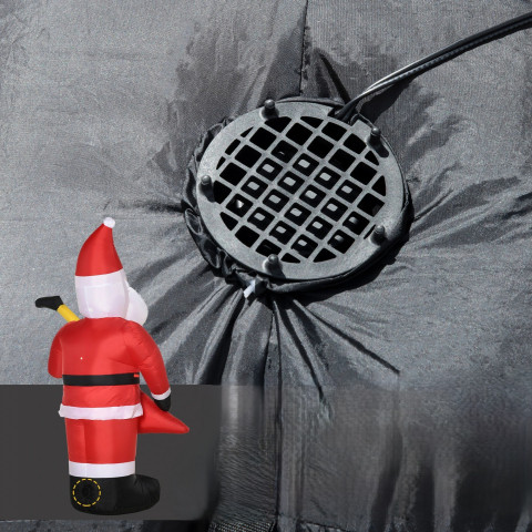 Nafukovací Santa Claus s elektrickou kytarou a LED osvětlením 215 cm | červený č.4