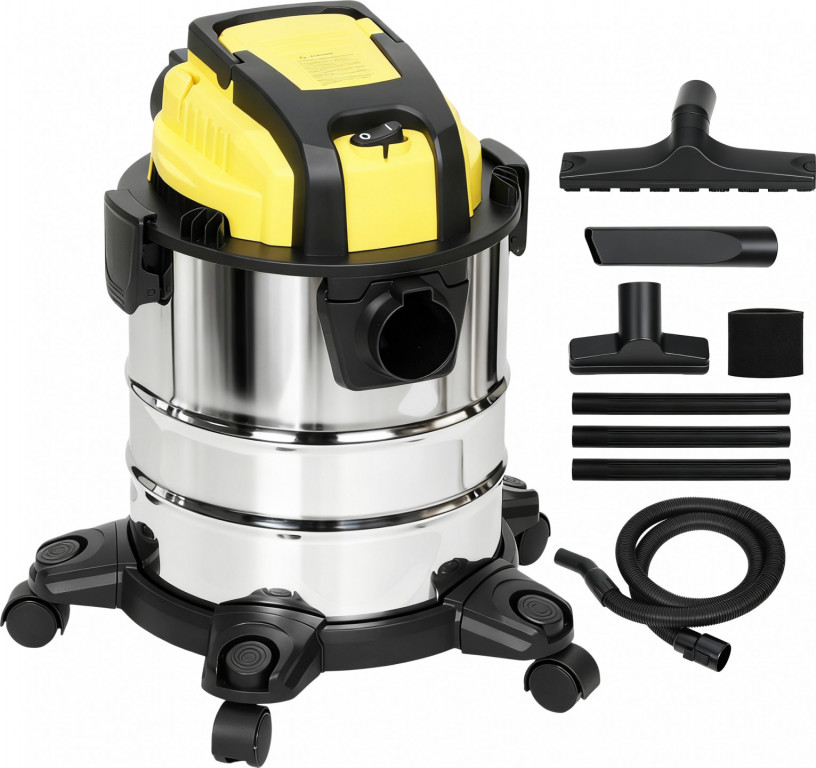 Vysavač na mokré i suché vysávání | stříbrný + žluté