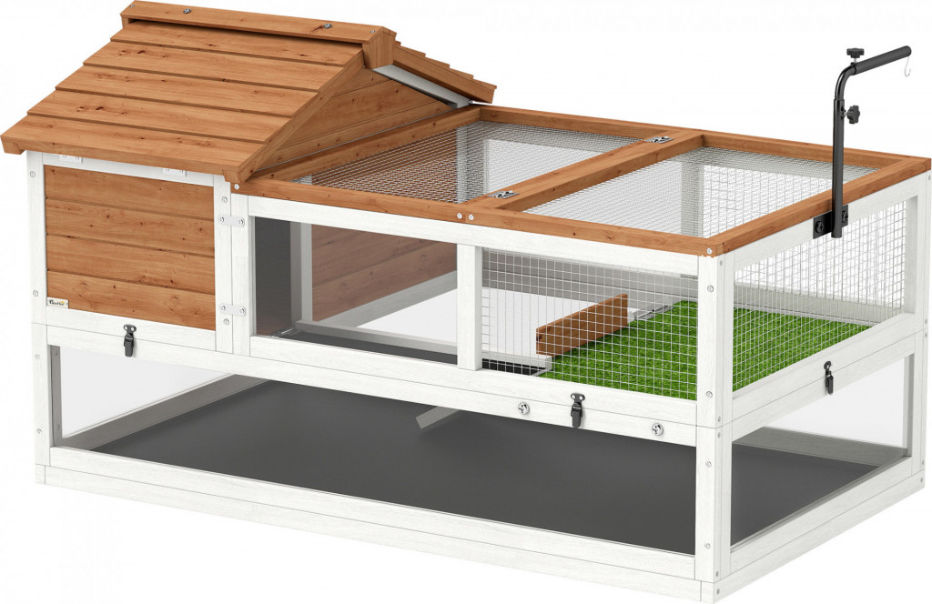 Dřevěný želví domeček 116 x 70,5 x 69,5 cm | oranžový