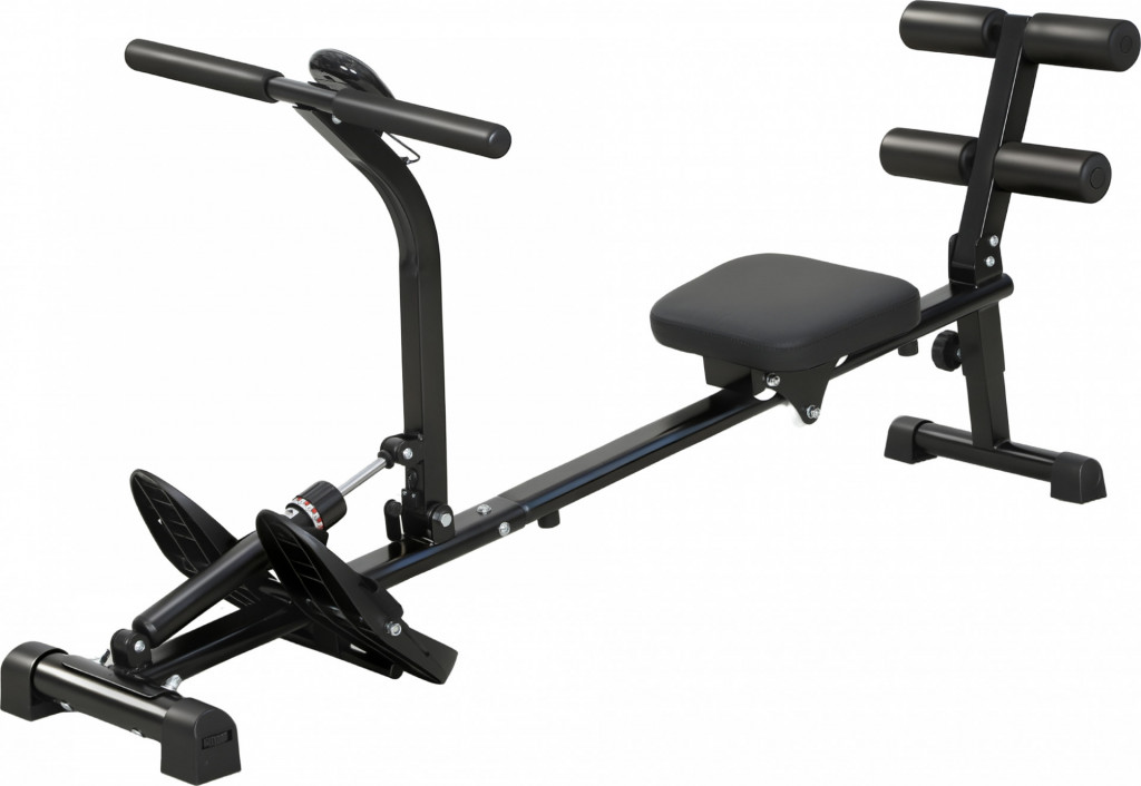 Veslovací trenažér 2 v 1 | černý