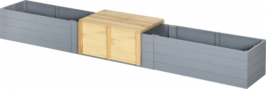 Dřevěný vyvýšený záhonový truhlík s odnímatelným sedátkem 120 x 60 x 30,5 cm | tmavě modrý