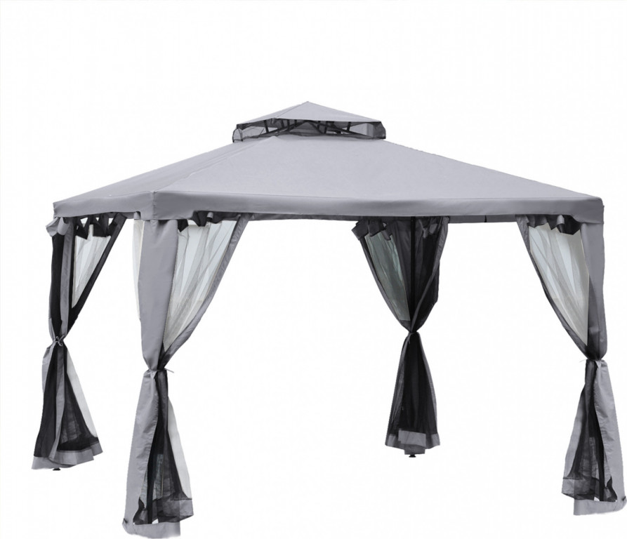 Luxusní zahradní altán 2,95 x 2,95 m | světle šedý