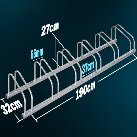 Kovový stojan pro 6 jízdínch kol 190x32x27cm č.2